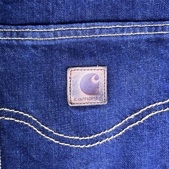 Carhartt Jeans Mens 32x32 Dark Blue Relaxed Straight Fit Cotton Denim Fit33.5x31 - Picture 14 of 15
